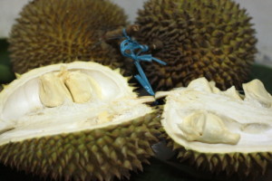 Durian. Tastes better than it smells.